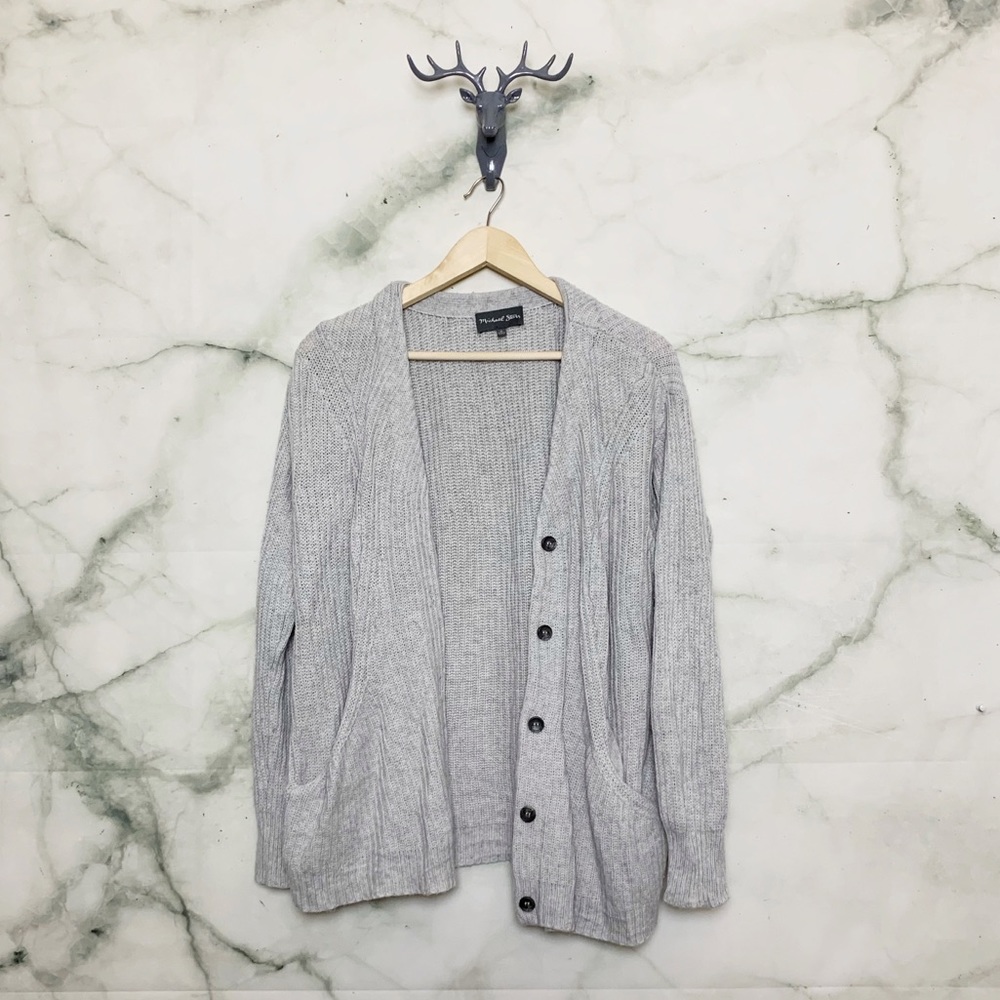 Anthro. Micheal Stars Basic Grey Cardigan M